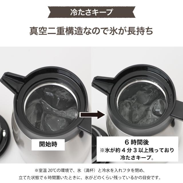 6個セット アトラス 卓上ポット 1.6L 魔法瓶 保温 保冷 真空断熱 ステンレス 超軽量 コンパクト スリム  保温ポット 保冷ポット魔法瓶 大容量 シルバー バリウス AVTP-1600SV6P_10