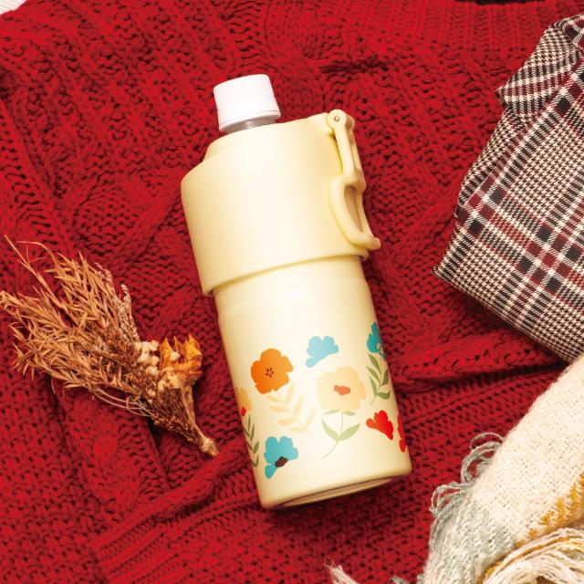 12個セット アトラス 水筒 500ml 650m 花柄 ボトルホルダー ペットボトルクーラー 保温水筒 保冷水筒 折りたたみ水筒 ハンドル ABIB-EF12P_3