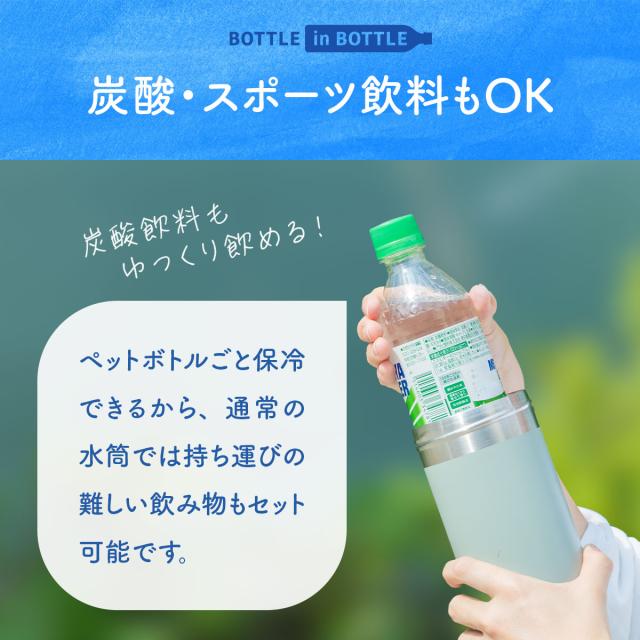 24個セット アトラス 水筒 500ml 650m ペットボトルホルダー ペットボトルクーラー ボトルホルダー 保温水筒 保冷水筒 折りたたみボトル ハンドル付き ABIB-G24P_9