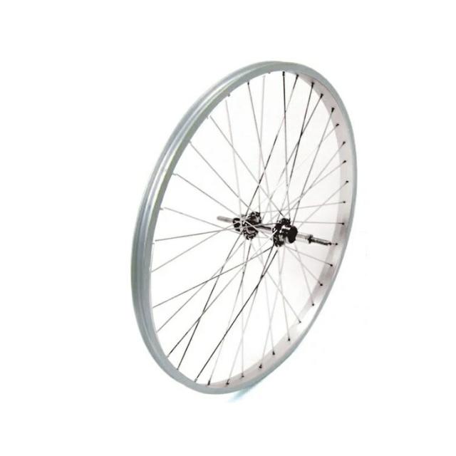 自転車 後車輪 26インチ 26 x 1 3/8 外装6段 ローラーブレーキ用 アルミ WO シルバー ホイール リア 後輪