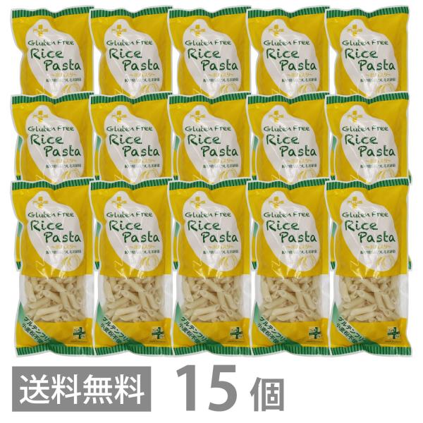 PLUS グルテンフリー ライスパスタ ペンネ リガーテ 130g ×15 送料無料 白米 小麦不使用 米粉麺 乾麺 国産 3taroの通販は