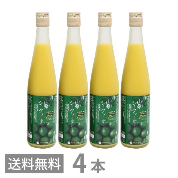 【4本セット】山原シークヮーサー(化学肥料・農薬(栽培期間中)不使用) 化学肥料・農薬不使用 山原シークヮーサー 1L PET