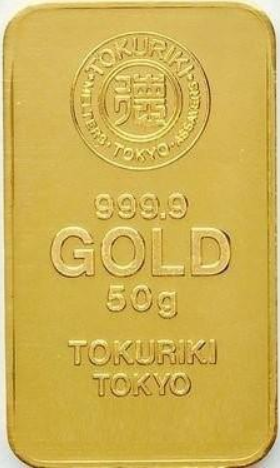 純金インゴット 50g 開運ストラップ チャーム 金インゴット 50g 新品 徳力本店 24金 インゴット コンビニ支払不可