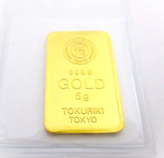 徳力本店 インゴット5g　純金 金地金　K24 新品 ペンダントトップに如何でしょうか？ グッドデリバリーバー　数量限定 徳力本店 インゴット5g 純金 金地金 K24 新品 新登場 NEW!!徳力本店純金(