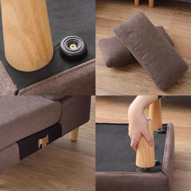 トルエ ソファ SS-122 //ソファ ソファー 3人掛け カウチソファ 北欧 カバーリング ポケットコイル オットマン付き クッション付き 脚取り外し ロータイプ使用可 ベージュ ブラウン 東谷