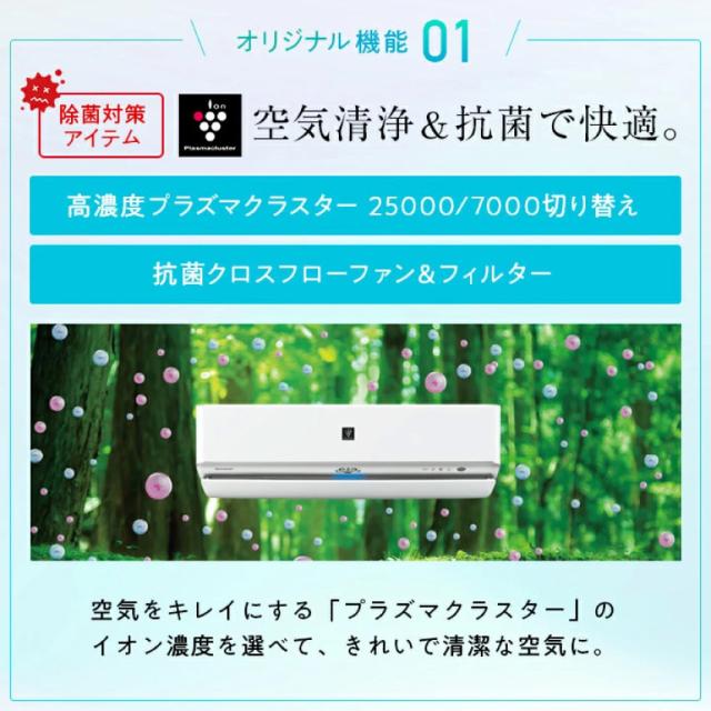 標準工事費込】シャープ オリジナルエアコン 【おもに14畳】 AC-T40AW