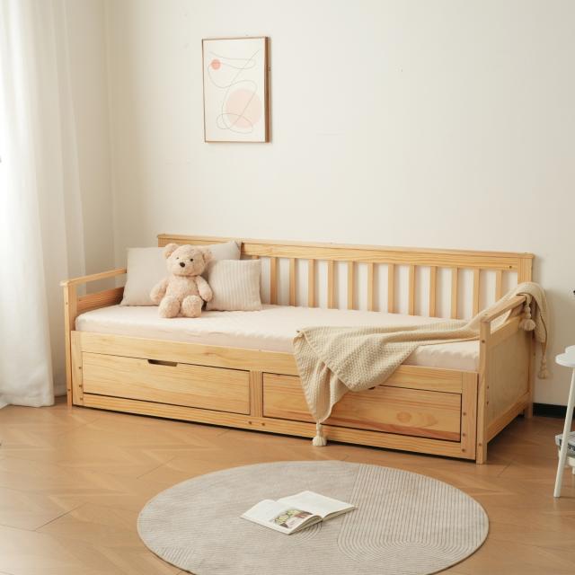 特典SALE10％】ソファベッド ディベッド 伸長式ベッド 木製 引き出し