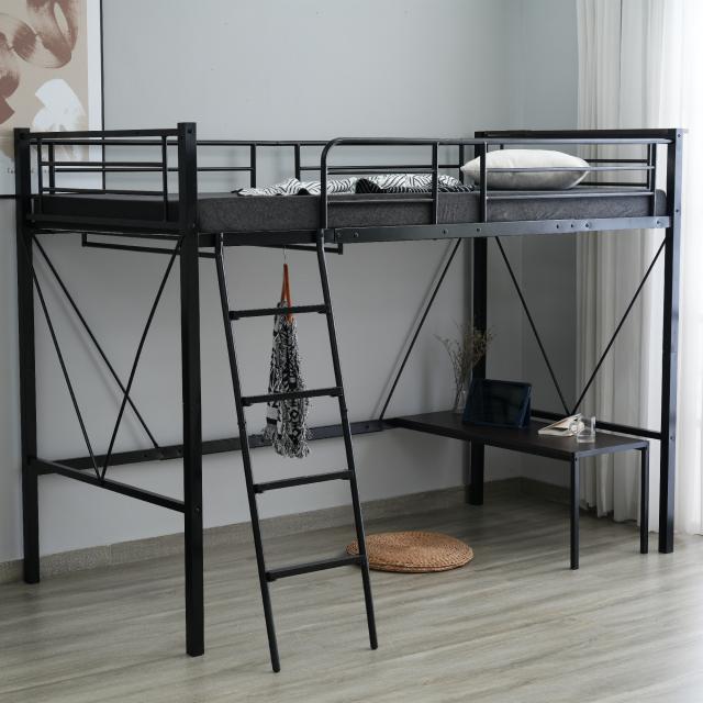 【数量限定・15％OFF】NARUMIｘLOFTBED　ロフトベッド シングル コンセント付き ミドルタイプ 高さ150cm ローデスク付き パイプベッド アイアンベッド 子供部屋 スチール 耐震 ベッド シングル ハンガーラック付き 耐荷重150kg※北海道・沖縄・離島別途送料