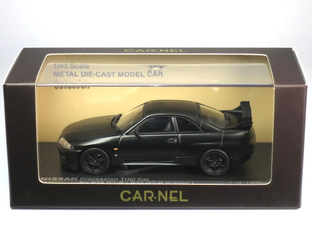 【絶版品】CAR-NEL 1/43 日産 R34 GT-R 先行試作車 (R33 GT-R Vスペック) マットブラック (品番シール無)