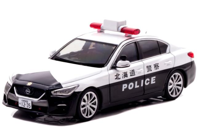 RAI'S 1/43 日産 視水平線 GT (V37) 2021 北海道お巡りさん 知ろしめす署付き合い課鉄道車両【小62】