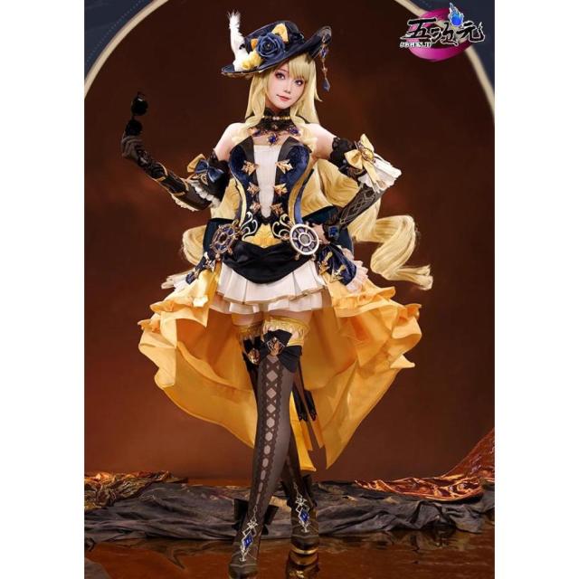 三分妄想 原神 コスプレ ナヴィア 衣装 ※ウィッグ 靴 傘