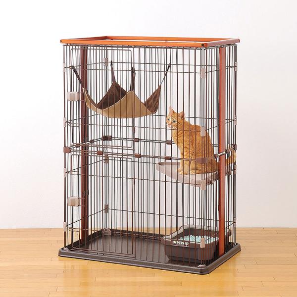 猫用サークル 9403 ボンビアルコン ウッドワンサークル キャット 2段タイプ_1