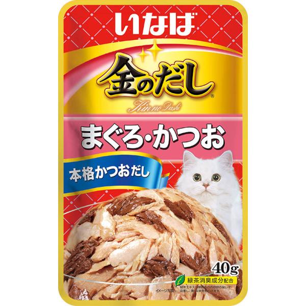 猫ウェットフード 1586  いなばペットフード いなば 金のだしパウチ まぐろ・かつお 40g×96セット(3.84kg)