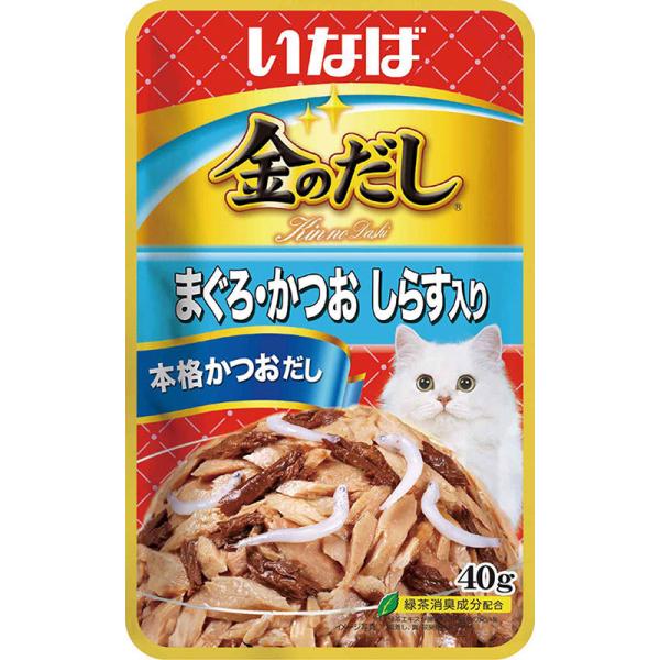 猫ウェットフード 1593  いなばペットフード いなば 金のだしパウチ まぐろ・かつお しらす入り 40g×96セット(3.84kg)