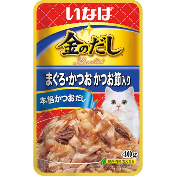 猫ウェットフード 1616  いなばペットフード いなば 金のだしパウチ まぐろ・かつお かつお節入り 40g×96セット(3.84kg)