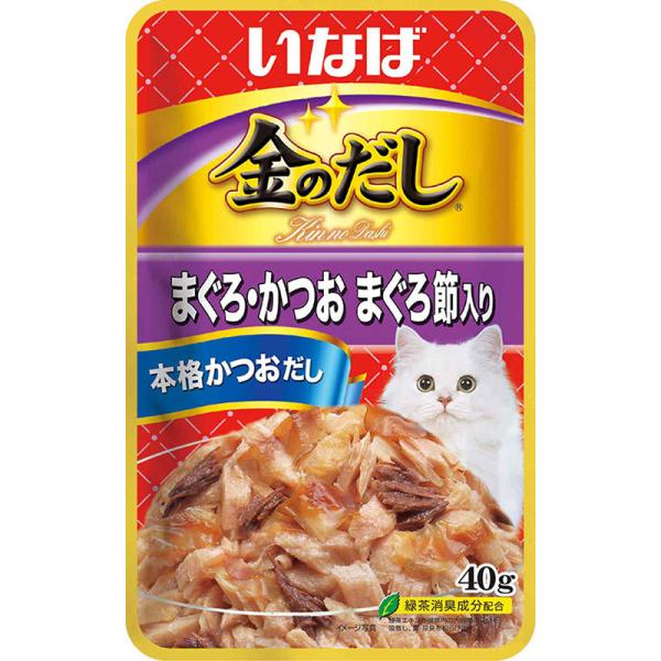 猫ウェットフード 811661  いなばペットフード いなば 金のだしパウチ まぐろ・かつお まぐろ節入り 40g×96セット(3.84kg)