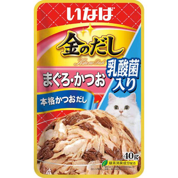 猫ウェットフード 811692  いなばペットフード いなば 金のだしパウチ 乳酸菌入り まぐろ・かつお 40g×96セット(3.84kg)