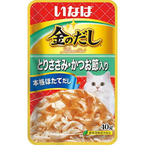 猫ウェットフード 3623  いなばペットフード いなば 金のだしパウチ とりささみ・かつお節入り 40g×96セット(3.84kg)