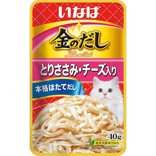 猫ウェットフード 3654  いなばペットフード いなば 金のだしパウチ とりささみ・チーズ入り 40g×96セット(3.84kg)