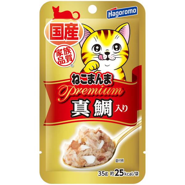 猫ウェットフード 6950  はごろもフーズ Premiumねこまんまパウチ 真鯛入り35g×72セット(2.52kg)の通販は 8,091円
