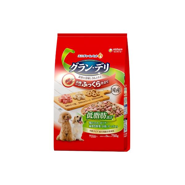 犬ドライフード 7362 ユニ・チャーム グラン・デリ 低脂肪設計 鶏ささみ・ビーフ・野菜・小魚・チーズ 750g×9袋セット(6.75kg)