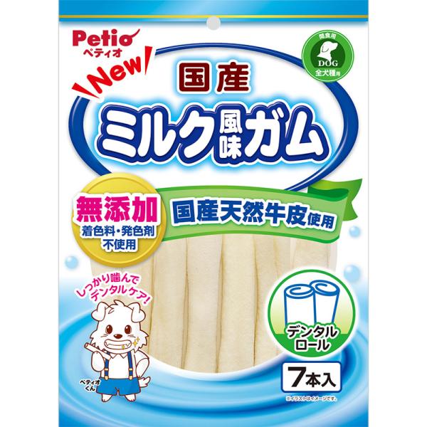 犬スナック 0489 ペティオ NEW国産ミルク風味ガム ロール 7本×15セット(105本)