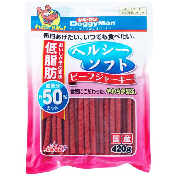 犬スナック 9557 ドギーマンハヤシ ヘルシーソフトビーフジャーキー 420g×24セット(10080g)の通販は 10,920円