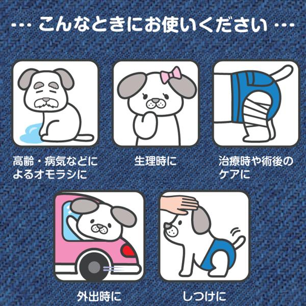 犬猫用マナーパンツ 0628 ドギーマンハヤシ ジーンズ風パンツ 3S 18枚×8セット(144枚)