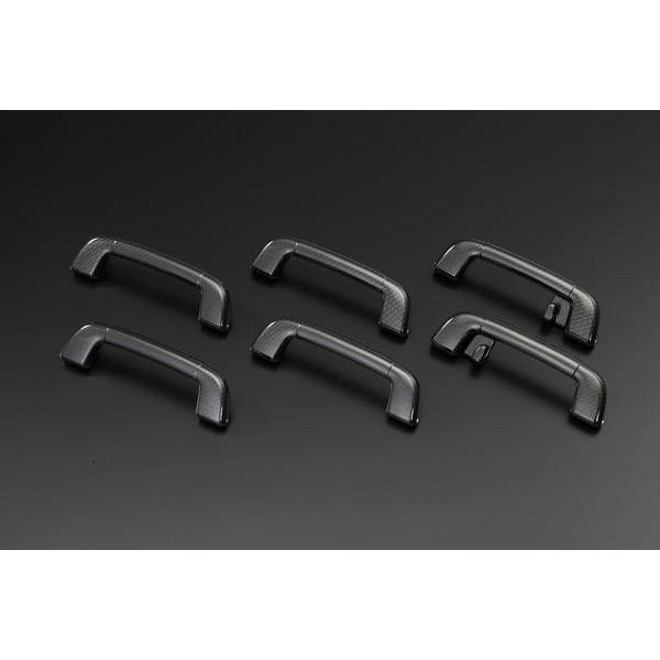 カラー2色リアフック付きランドクルーザー 200系 アシストグリップ6ピースセットメッキ カーボン テール グリル フォグ ステアリング_1
