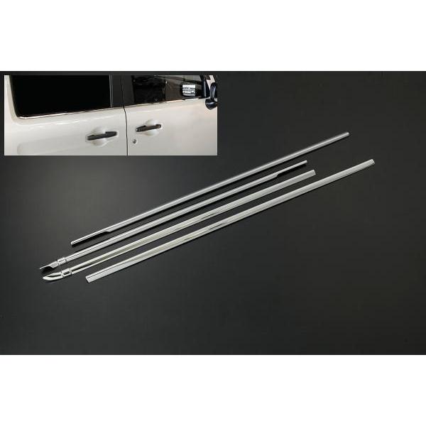 スペーシア MK53S MK33V ウィンドウトリム 4ピース ステンレス製 メッキ調鏡面仕上げ スペーシアカスタム スペーシアギア スペーシアベースの通販は 7,920円