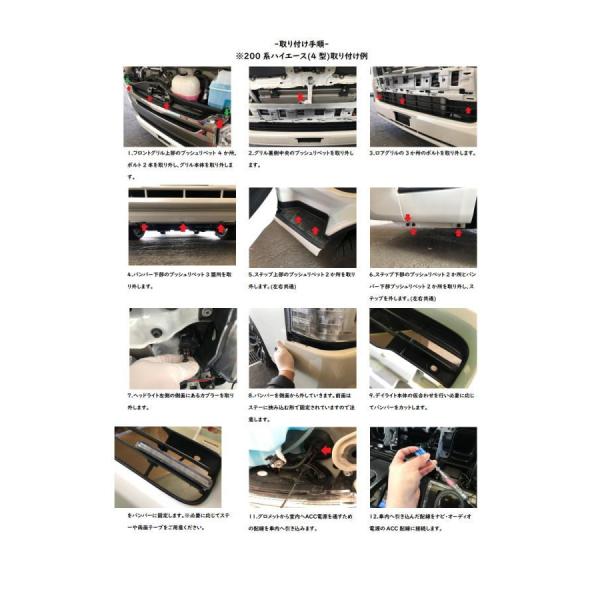 12V車汎用 ハイパワーLEDデイライト 左右セット 6000K相当 消灯機能付き ホワイト光 200系ハイエース等に_4