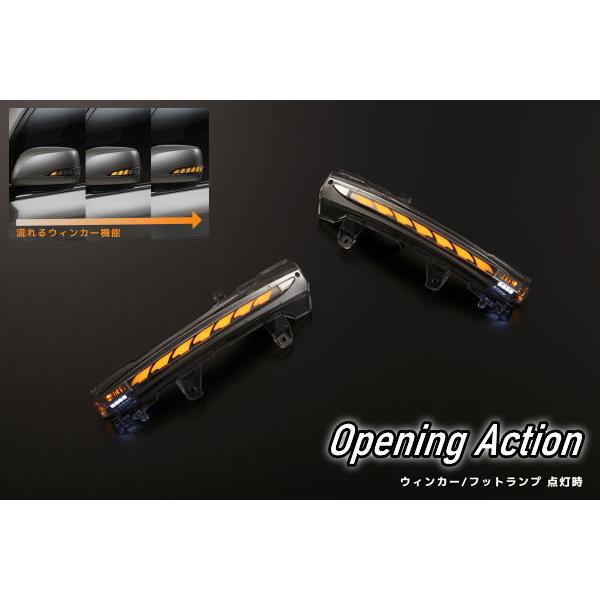 シーケンシャルウインカー オープニングライト付き キックス E12系ノート後期 ZE1系リーフ ウインカーミラー用LEDウインカーレンズキットの通販は