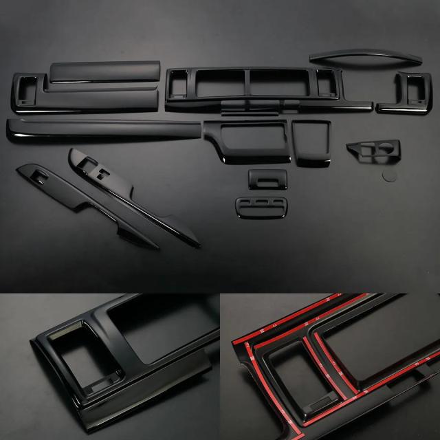 インテリアパネル 特価 200系 ハイエース レジアスエース ワイド専用 4型以降 インテリアパネル 15P ピアノブラック - インパネ 4型 5型 6型 7型 8型の通販は 20,187円