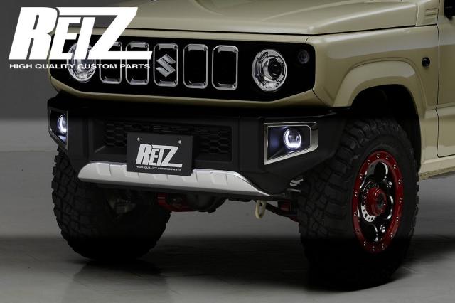 【REIZ(ライツ)】 ジムニーJB64W フロントバンパーアンダーガード マットシルバー仕上げ アルミ合金製 純正バンパー用 - カスタム パーツ ドレスアップ JIMNY エアロ スキッドプレート プロテクター ガード フロントバンパー スポイラー
