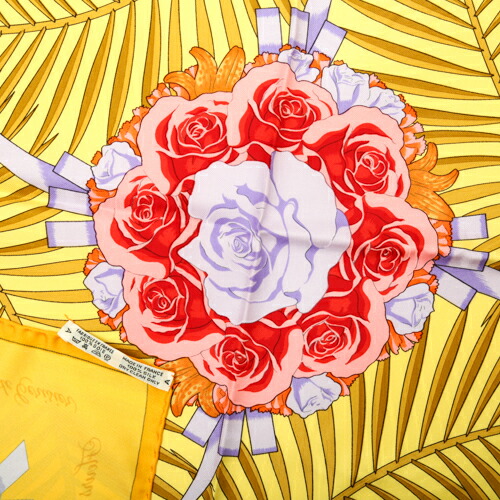 SAランク】 エルメス HERMES スカーフ カレ90 シルク Fleurs de L