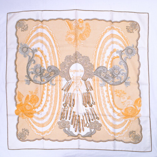 SAランク】 エルメス HERMES スカーフ カレ90 シルク Doigts de Fee