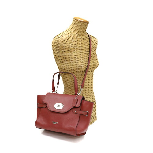 コーチ COACH ラージブレイク レザー ハンドバッグ F39020 肩掛け 斜めかけ 2WAY レディース ウォッシュドレッド 美品 中古 mac06097の通販は