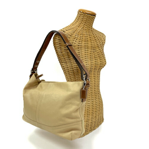 コーチ COACH ショルダーバッグ レザー F11516 肩掛け 斜めかけ 2WAY レディース メンズ ベージュ 中古 mac11146の通販は