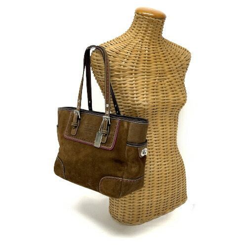 コーチ COACH トートバッグ スエード レザー 1430 肩掛け ハンドバッグ レディース ブラウン  mag12204の通販は 8,161円