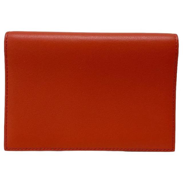 【Sランク】 デルヴォー DELVAUX カードケース パスポートケース レザー 二つ折り パスケース レディース 朱色 レッド オレンジ 新品同様 中古 maj27010
