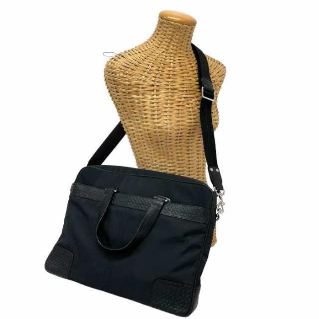 コーチ COACH ビジネスバッグ ナイロン レザー ミニシグネチャー F70323 2WAY 肩掛け ショルダーバッグ ブリーフケース メンズ ブラック 美品 中古 mak18003の通販は 15,800円