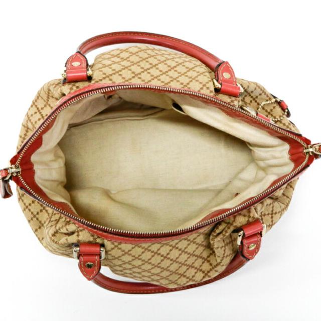 グッチ GUCCI スーキー ディアマンテ キャンバス レザー ハンドバッグ