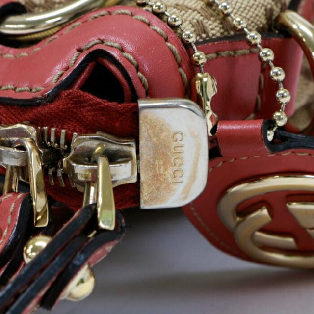 グッチ GUCCI スーキー ディアマンテ キャンバス レザー ハンドバッグ