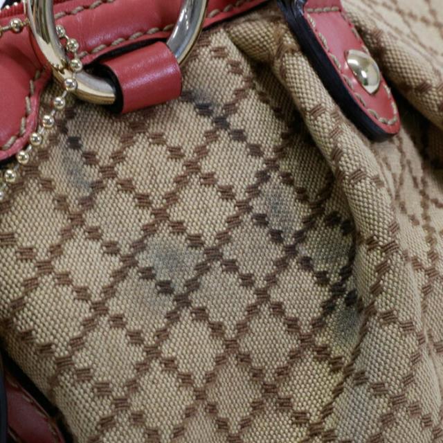 グッチ GUCCI スーキー ディアマンテ キャンバス レザー ハンドバッグ