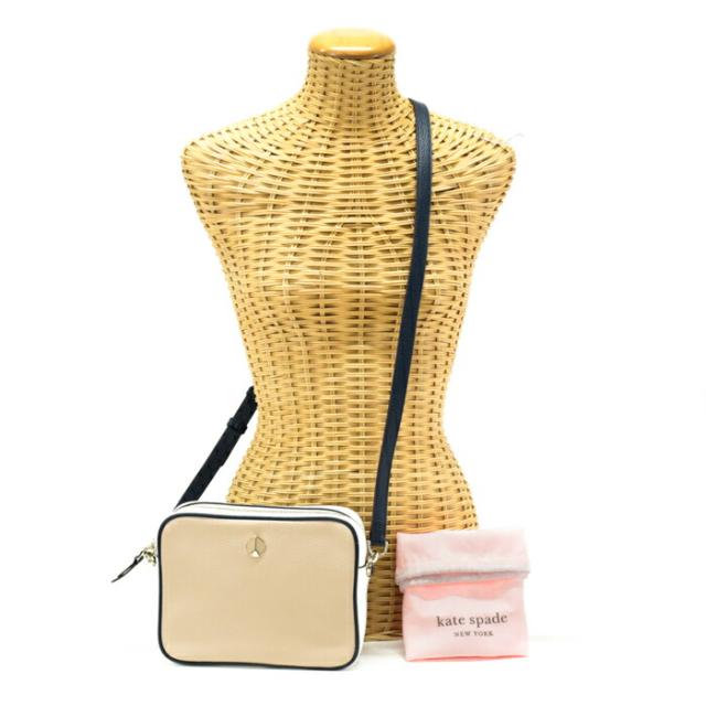 ケイトスペード Kate Spade ポリー ミディアム カメラバッグ ショルダーバッグ PXRUA203 クロスボディ 斜め掛け ポーチ レディース ベージュ / ホワイト 美品 中古 mao30006