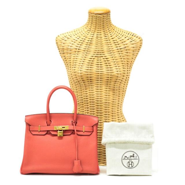 【Aランク】 エルメス HERMES バーキン30 トリヨンクレマンス (レザー) GD金具 T刻印 ハンドバッグ レディース ルージュピヴォワンヌ (ピンク) 美品 中古 map05009