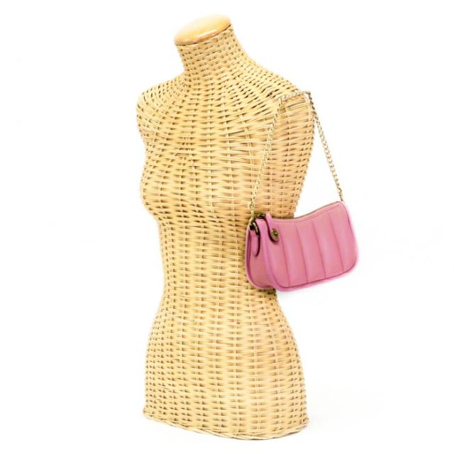 コーチ COACH スウィンガー 20 ウィズ キルティング ナッパ レザー ハンドバッグ C3490 チェーン バッグ ポーチ ハンドバッグ アクセサリーポーチ ミニバッグ レディース ピンク 美品 中古 maq10002の通販は