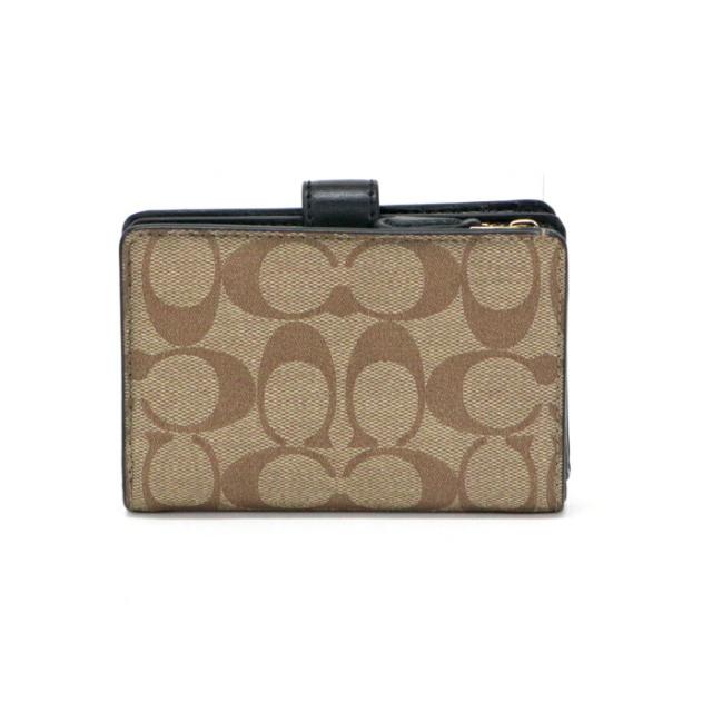 コーチ COACH 二つ折り財布 レザー PVC シグネチャー L字ファスナー 