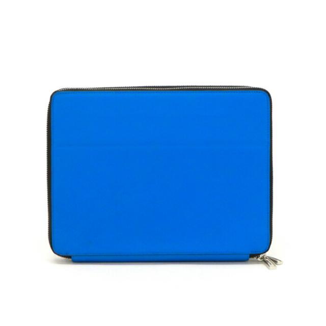 コーチ職 COACH クラッチペダル御徒面子 経口避妊薬入れもの PVC なめし革 書きものかばん 商行為御徒面子 二つ目御徒面子 マルチ入れもの 歌留多入れもの メンズ レディース 青味 中古 maw24001