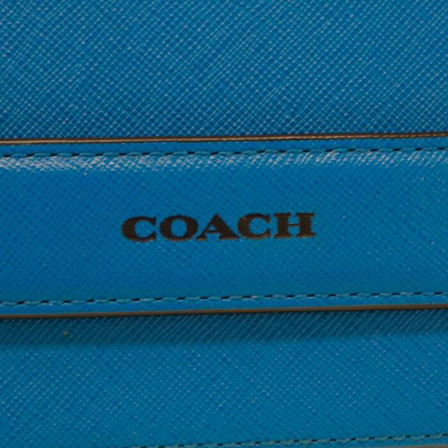 コーチ職 COACH クラッチペダル御徒面子 経口避妊薬入れもの PVC なめし革 書きものかばん 商行為御徒面子 二つ目御徒面子 マルチ入れもの 歌留多入れもの メンズ レディース 青味 中古 maw24001